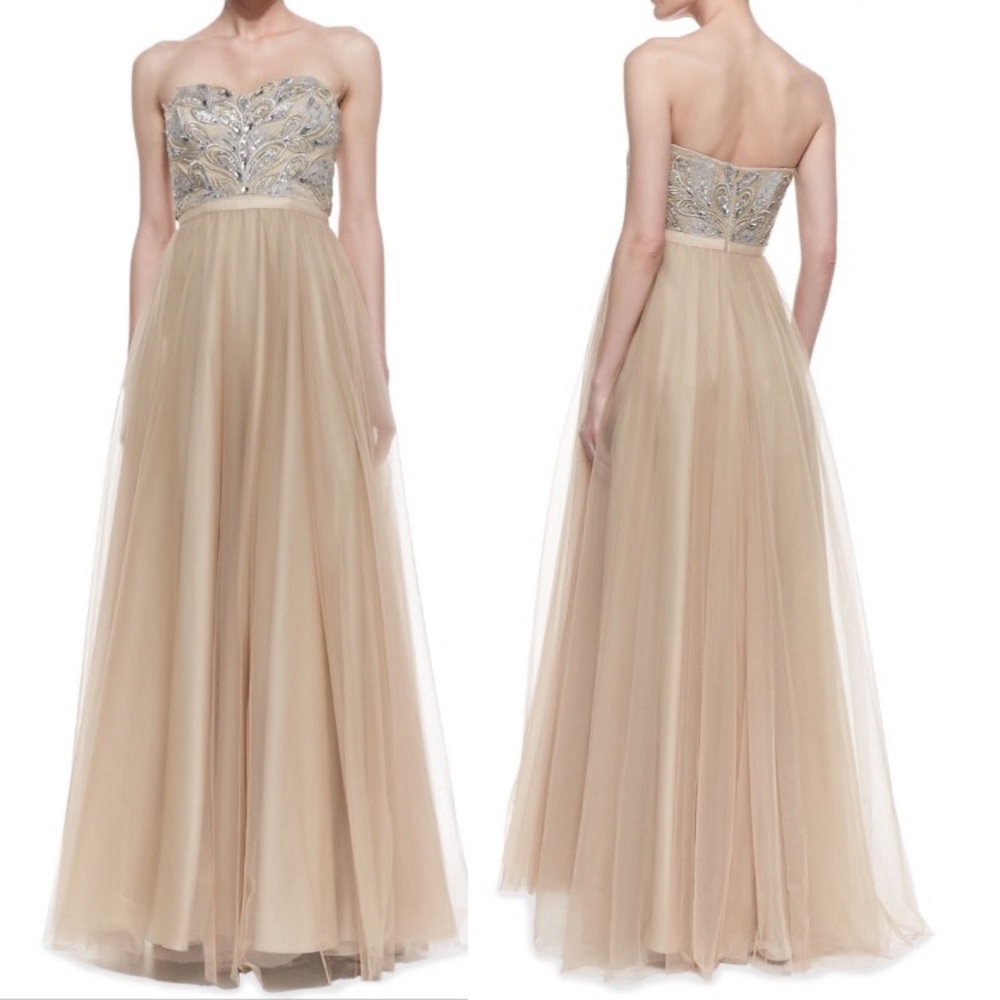 Aidan Mattox strapless fit and flare gown - Picture 2 of 2